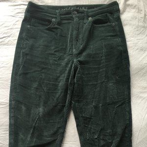 Green Corduroy American Eagle Mom Pants